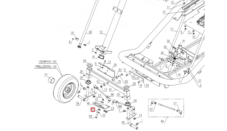 Entretoise de couronne de direction Autoportée A80 - Ref 28608 - Outils Wolf