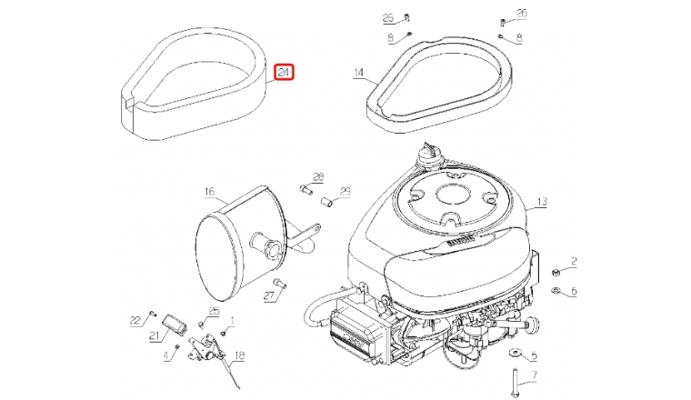 Mousse de Protection Moteur pour Autoportée A80 - Ref 38477 - Outils Wolf