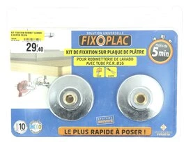 Kit de fixation Robinet sur Plaque de Plâtre Ø 16 mm pour Tuyau PER - Somatherm
