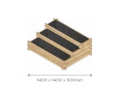 Carré Potager en Escalier 1400x1400 mm en Pin S7278 - Solid