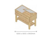 Serre sur Pied 1200x600 mm en Pin S7274 - Solid
