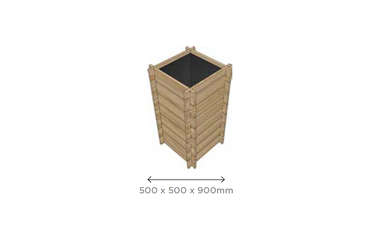 Bac Cultivateur de Pomme de Terre 500x500 mm en Pin S7288 - Solid