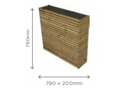 Bac à Fleur Rectangulaire Barcelona 790 x 200 x 780mm en Pin S7292 - Solid