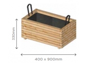 Bac à Fleur Rectangle Epaisseur 40 mm 400x900x330mm en Pin S7237 - Solid