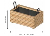 Bac à Fleur Rectangle Epaisseur 40 mm 500x1100x380mm en Pin S7233 - Solid