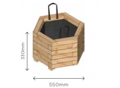 Bac à Fleur Hexagonal Epaisseur 40 mm 550 x 550 x 330 mm En Pin S7239 - Solid