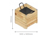 Bac à Fleur Carré Robust 500x500x500 mm en Pin S7269 - Solid