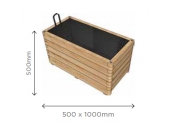 Bac à Fleur Rectangle Robust 500x1000x500mm en Pin S7270 - Solid