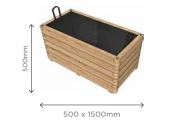 Bac à Fleur Rectangle Robust 500x1500x500 mm en Pin S7271 - Solid