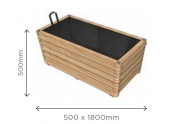 Bac à Fleur Rectangle Robust 1800x500x500mm en Pin S7272 - Solid