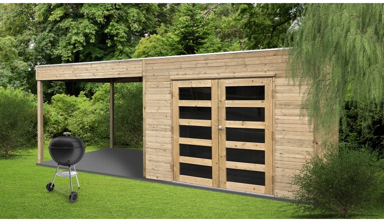 Abri de jardin en Bois SALERNO Solid 5.37 m² S8732-1