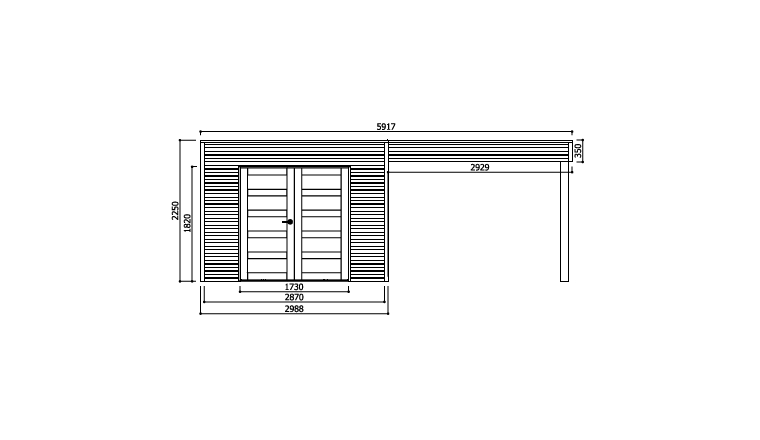 Abri de jardin en Bois SALERNO Solid 5.37 m² S8732-1 