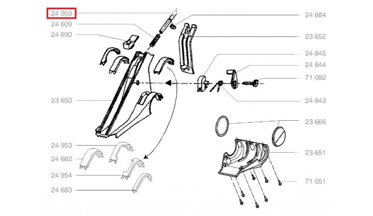 Verrou de guidon tondeuse thermique - Ref 24059 - Outils Wolf