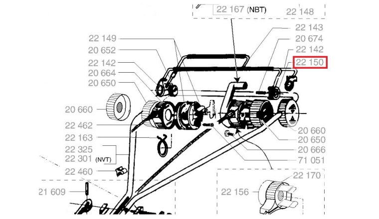 Pivot entraînement commande embrayage - Ref 22150 - Outils Wolf