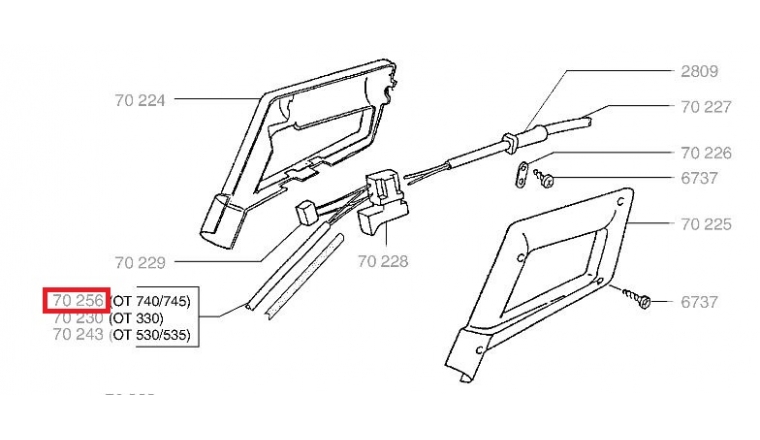 Câble de raccordement Moteur pour coupe Brordure OT - Ref 70256 - Outils Wolf