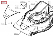 Cache avant et Autocollant "Wolf" Tondeuse RM46 et RM53 - Ref 39545 - Outils Wolf