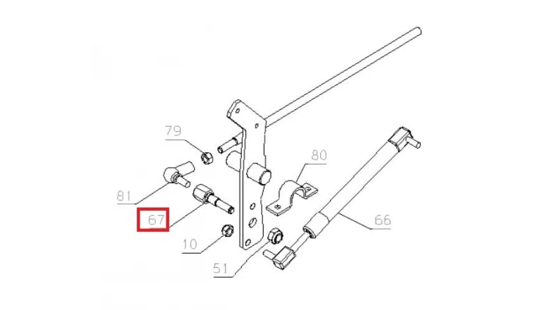 Axe d'accroche tringle de direction autoportée A80 - Ref 28560 - Outils Wolf
