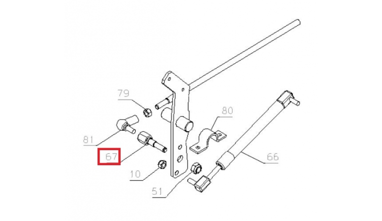 Axe d'accroche tringle de direction autoportée A80 - Ref 28560 - Outils Wolf