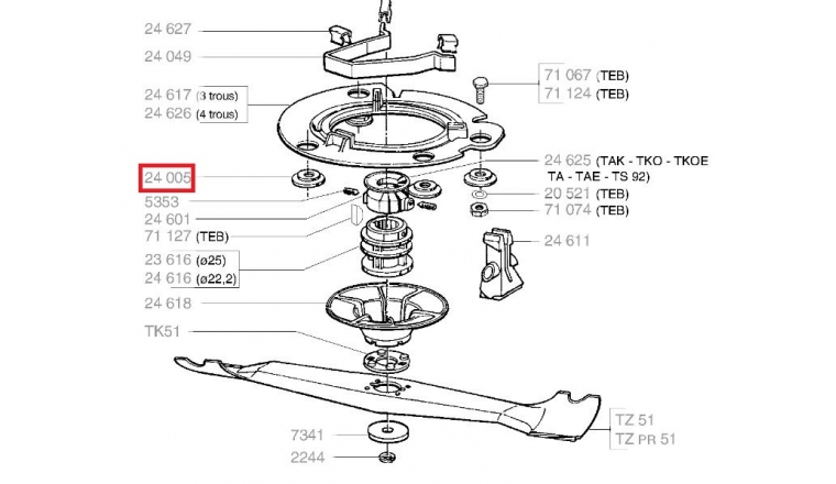 Rondelle moteur pour tondeuse thermique - Ref 24005 - Outils Wolf