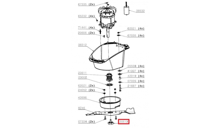 Vis de lame Tondeuse NA, PF, RM46PE... - Ref 20512 - Outils Wolf