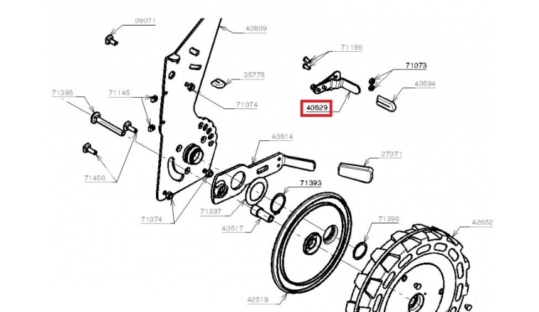 Réglage hauteur de coupe Tondeuse RT53K, RT53KS et RT53X - Ref 40829 - Outils Wolf