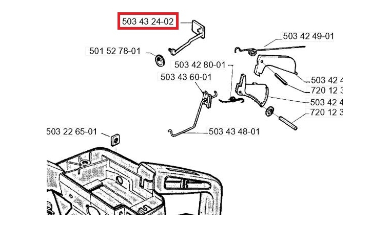 Tirette de starter pour Tronçonneuse Jonsered 2077, 2083 - Ref 503 43 24-02 - Husqvarna