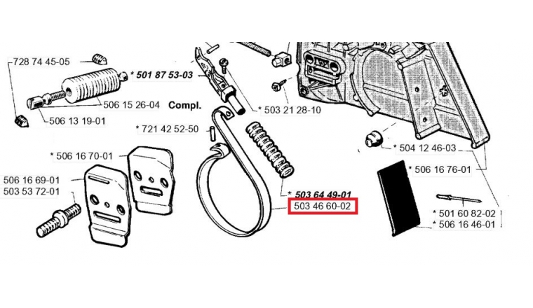 Bande de Frein de Chaîne pour Tronçonneuse 2094 et 2095 Jonsered - Ref 503 46 60-02 - Husqvarna