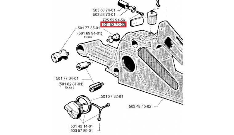 Cache pour tronçonneuse 670, 630, 625 Jonsered - Ref 501 52 70-03 - Husqvarna