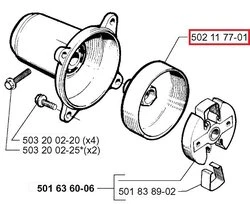 Tambour d'embrayage pour 245R, 240, GR50 .. - Ref 502 11 77-01 - Husqvarna 