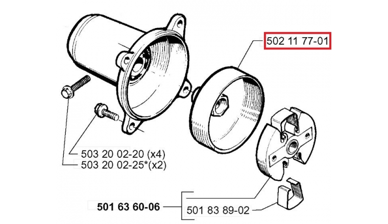 Tambour d'embrayage pour 245R, 240, GR50 .. - Ref 502 11 77-01 - Husqvarna 