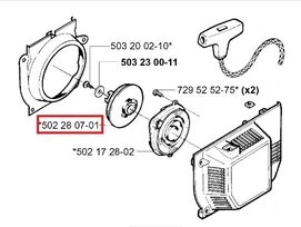 Poulie de Lanceur pour RS52, RS51 250 R ... - Ref 502 28 07-01 - Husqvarna