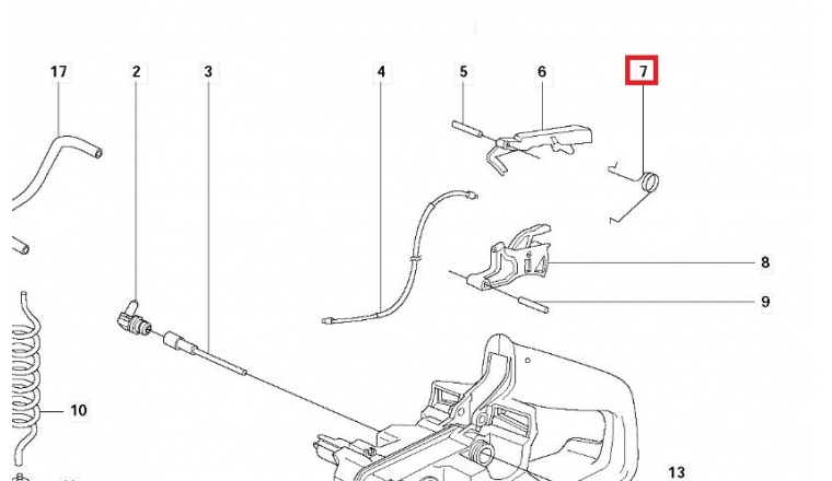 Ressort de Gâchette pour Tronçonneuse CS2172, 371 XP ... - Ref 503 73 64-01 - Husqvarna