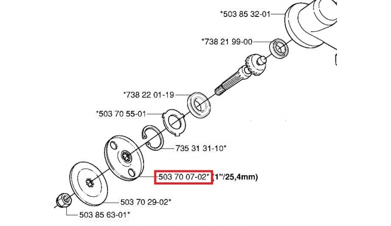 Entraîneur Tête débroussailleuse 235, 232, 227 - Ref 203 70 07-02 - Husqvarna