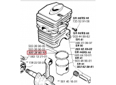 Segment de Piston pour 2054, GR44, GR50 ... - Ref 503 28 90-10 - Husqvarna