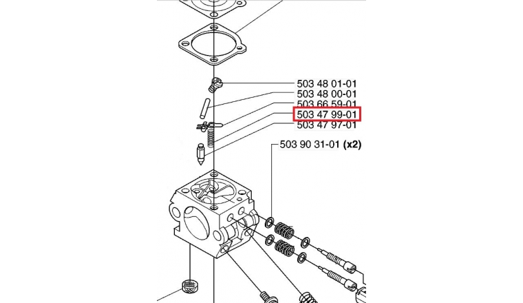 Ressort de soupape Carburateur pour 55, GR41 ... - Ref 503 47 99-01 - Husqvarna