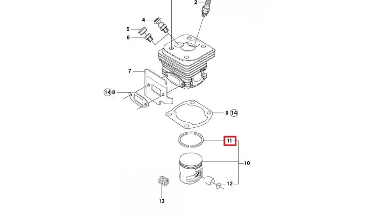 Segment de Piston pour CS2163, CS2171, 371 ... - Ref 503 28 90-36 - Husqvarna