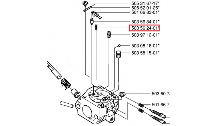 Ressort de carburateur pour RS52, 362, 372, CS2171 ...  - Ref 503 56 24-01 - Husqvarna