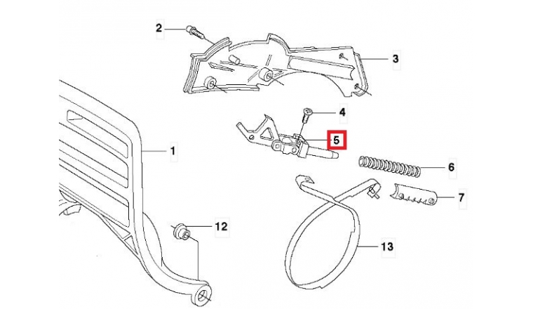 Déclencheur de Frein de Chaîne pour 372XP, 365, CS2172 ... - Ref 501 87 53-03 - Husqvarna