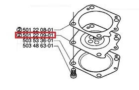 Membrane de Carburateur 395, 385, 272 XP ... - ref 501 22 09-01-Husqvarna