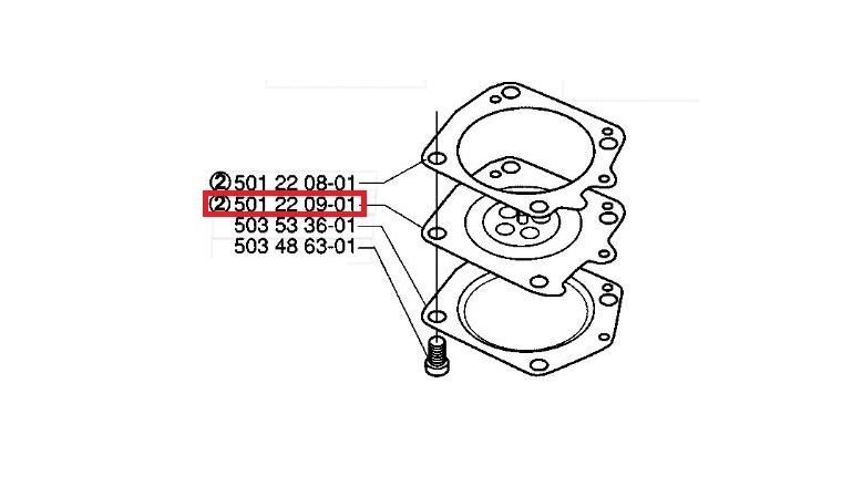 Membrane de Carburateur 395, 385, 272 XP ... - ref 501 22 09-01-Husqvarna