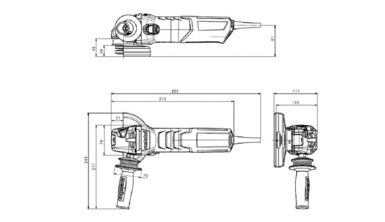 Meuleuse d'angle Metabo Weva 15-125 Quick