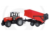 Tracteur Massey Freguson 7480 avec benne basculante - Bruder 2045