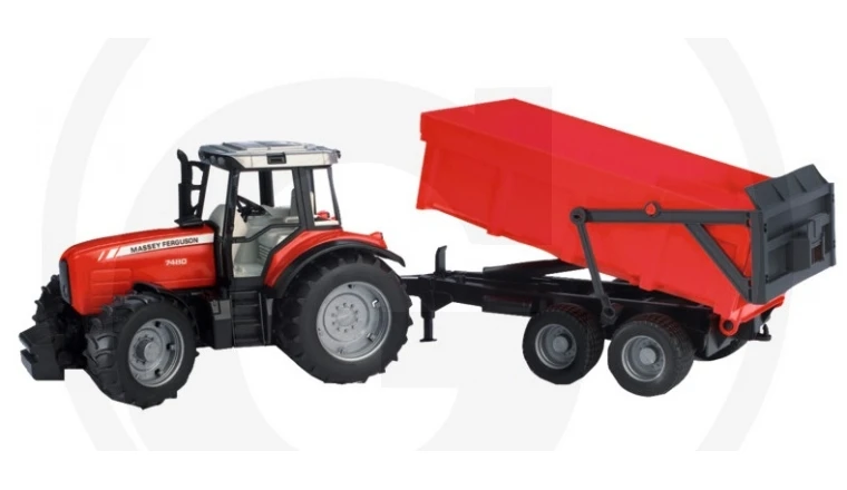 Tracteur Massey Freguson 7480 avec benne basculante - Bruder 2045