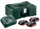 Set de base 3 batteries LiHD 4.0 Ah dans un coffret Metaloc II