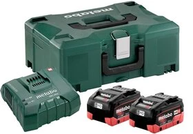 Set 2 batteries Metabo 18V/8,0 Ah + chargeur ASC Ultra +coffret MetaLoc