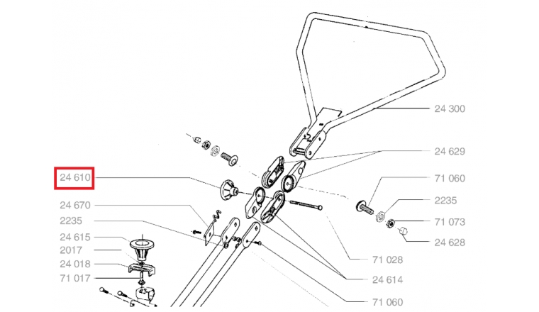 Bouton de fixation pour tondeuse et autoportée Wolf - Ref 24610 - Outils Wolf