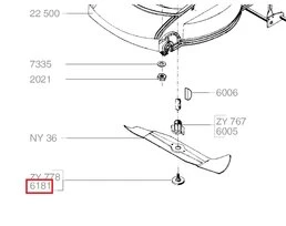 Vis de fixation Lame pour Tondeuse NS et NSF - Ref 6181 - Outils Wolf
