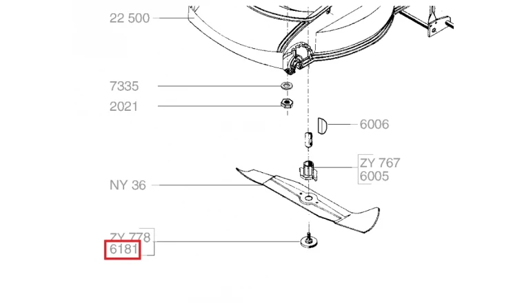 Vis de fixation Lame pour Tondeuse NS et NSF - Ref 6181 - Outils Wolf