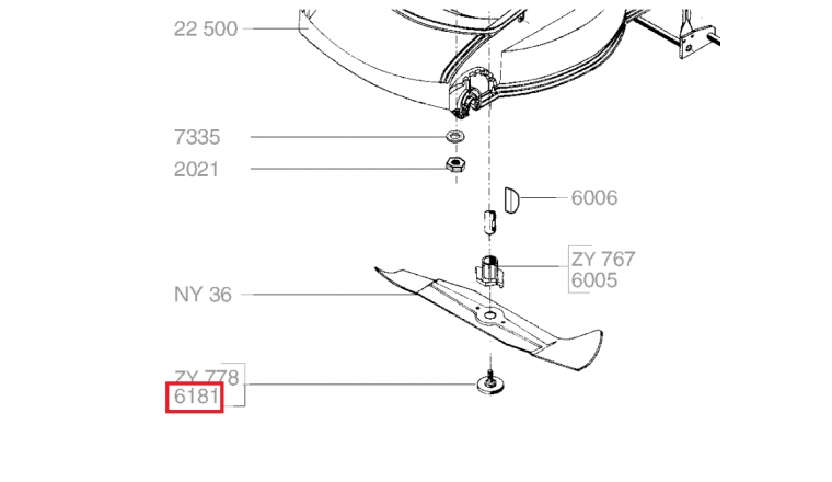 Vis de fixation Lame pour Tondeuse NS et NSF - Ref 6181 - Outils Wolf