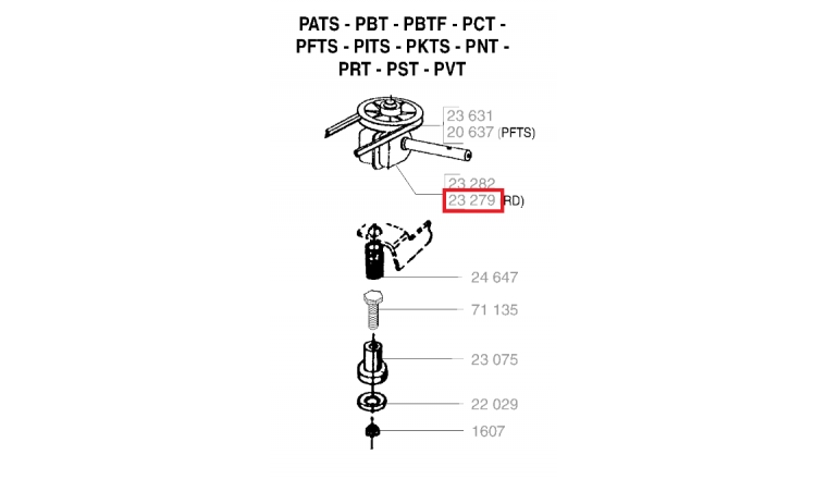 Poulie de boitier de traction Tondeuse  PGT, PRT ... - Ref 23279 - Outils Wolf